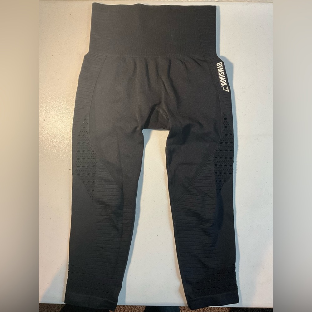 Gymshark energy seamless, cropped leggings, black